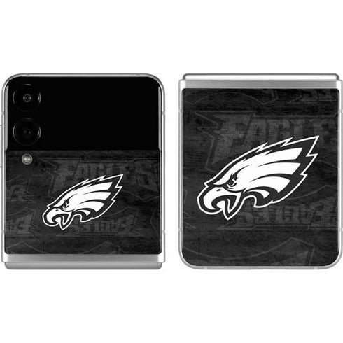 NFL Philadelphia Eagles Black & White Galaxy Z Flip4 5G Skin